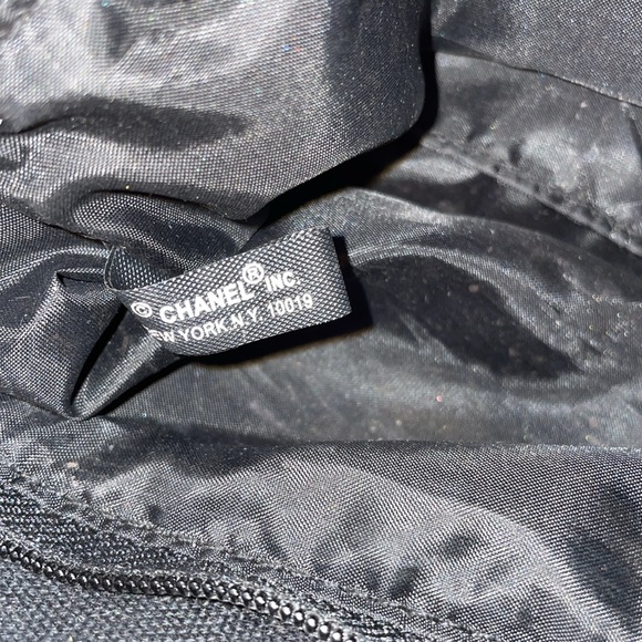 CHANEL Canvas Drawstring Shoulder Backpack/Cosmetic Bag - Picture 5 of 8